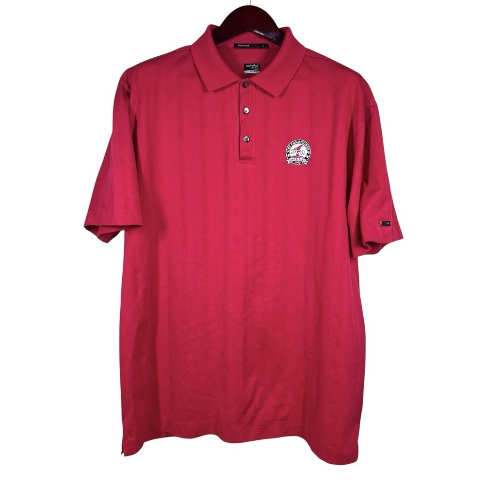 Nike Tiger Woods Golf Polo Mens XL Red 2009 PGA Hazeltine 91st Championship